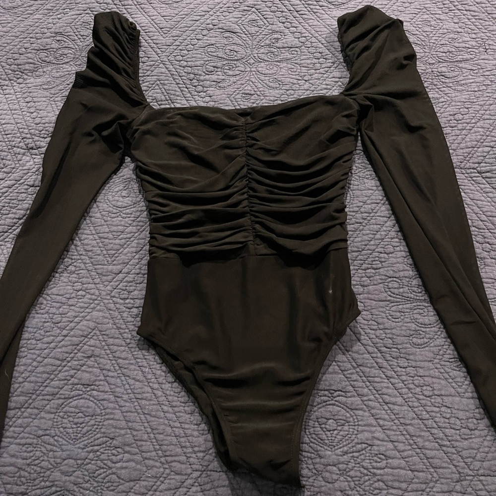 Sheer long sleeve body suit